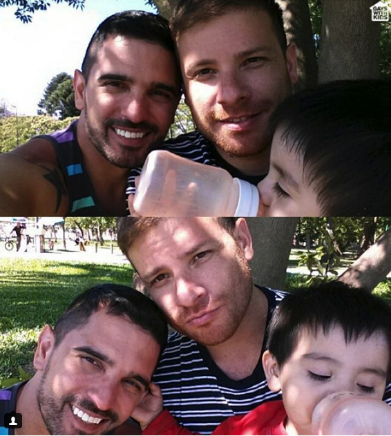 Padres gays con sus hijos