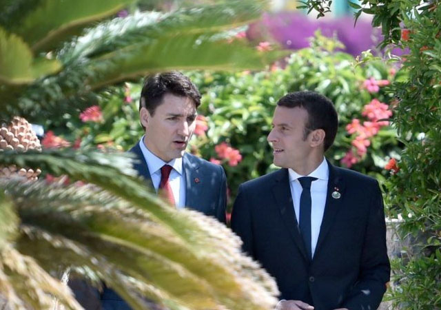 Emmanuel Macron y Justin Trudeau