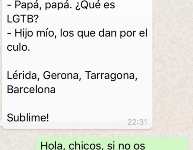 Homofobia en grupos de Whatsapp, un clásico a erradicar