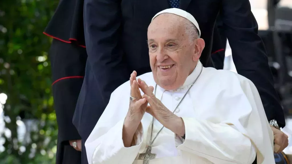 Pope Francis presides over the meeting ‘Arena of Peace’ at the Verona's Arena on May 18, 2024 in Verona, Italy