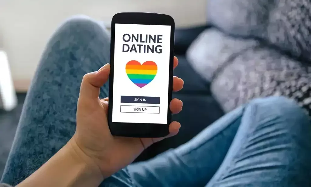 LGBTQ dating app on phone