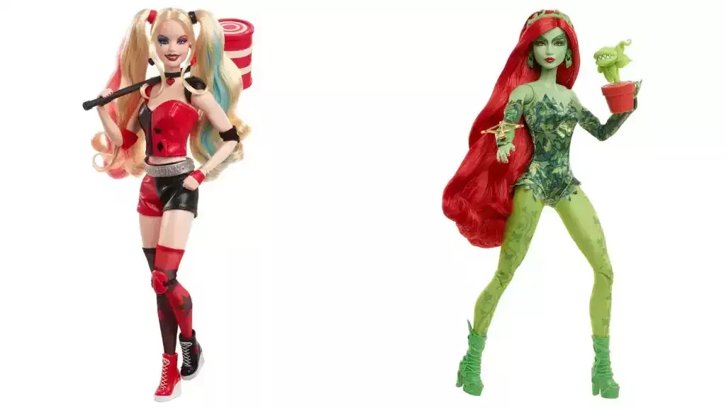 Barbie dolls of Harley Quinn and Poison Ivy