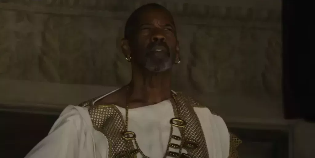 Denzel Washington como Macrinus en Gladiator II (Paramount Pictures)