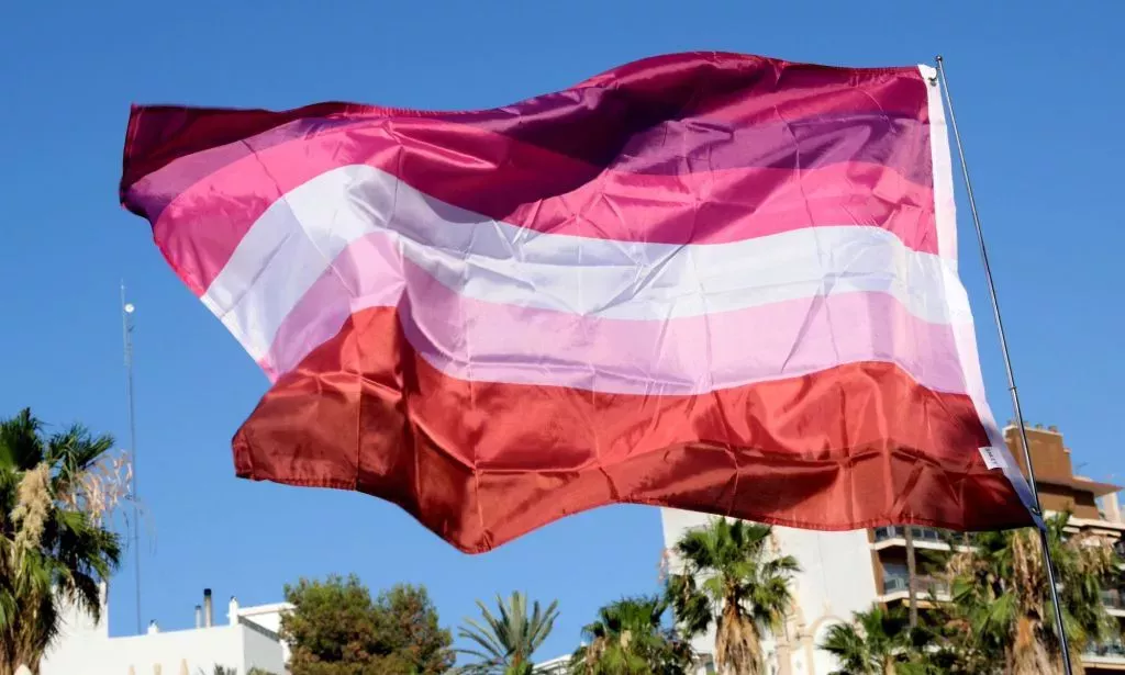 Stock image of a lesbian Pride flag