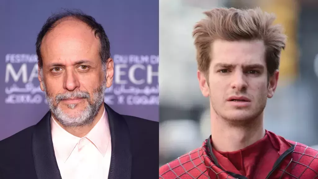 Luca Guadagnino en el Festival Internacional de Cine de Marrakech y Andrew Garfield en el set de Spider-Man en el icónico traje rojo.