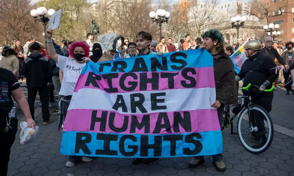 Trans protestors in the US.