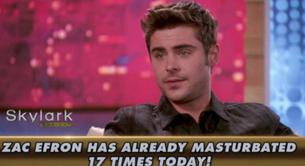 Zac Efron confiesa que se masturba 17 veces al día