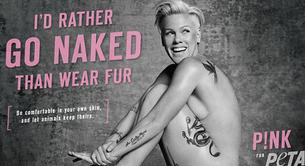 Pink, desnuda en la última campaña de PETA