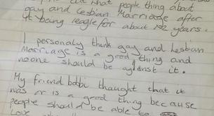 La emocionante redacción de una niña de 12 años sobre el matrimonio gay