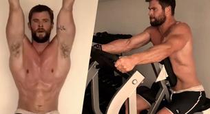 Chris Hemsworth gimiendo sin camiseta en su vídeo de entrenamiento