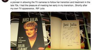 Julia Grant, pionera de los derechos trans, fallece a la edad de 64 años